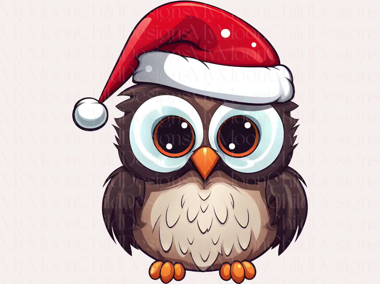 Owl with Scarf and Santa Hat Earrings Owl with Scarf and Santa Hat Earrings
