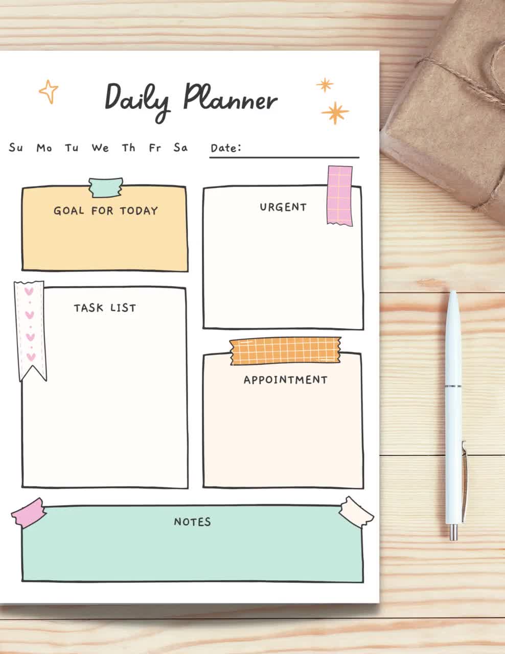 Free Printable Daily Planner Template - ehh Books