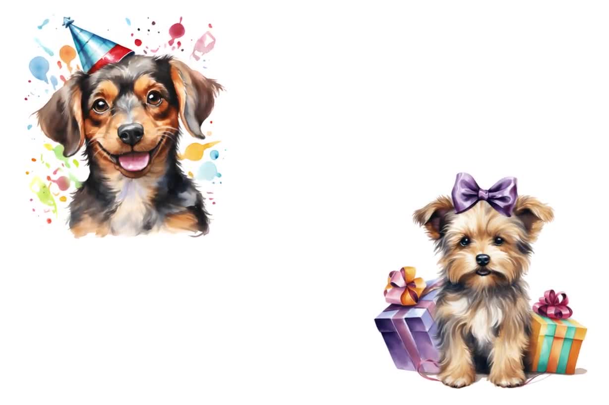 Cute Dog Birthday Clipart, Dog Birthday PNG Bundle for Commercial Use, Dog  Party Clipart, Puppy Birthday, Funny Birthday Card