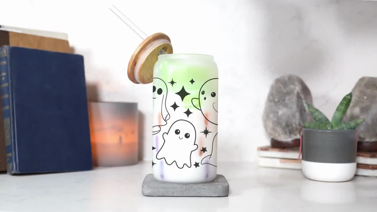 Cute Ghost 16 oz Glass Cup – DailyCuteShop