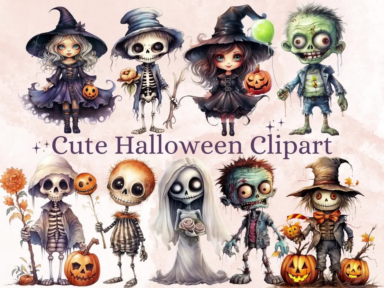 Blue Halloween Watercolor Clipart Cute Pastel Halloween Boy -  Denmark