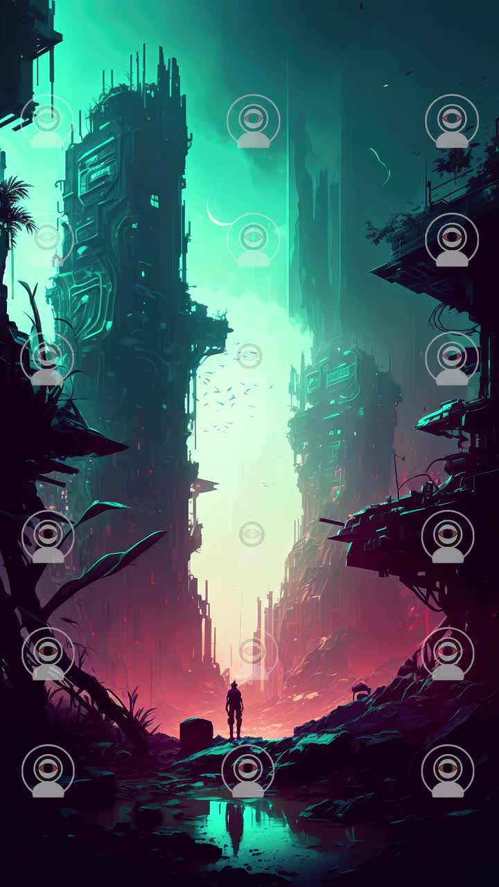 Cyberpunk Phone Wallpaper 8 Pack Digital Download AI 