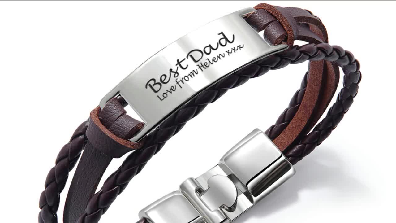 Engraved Bracelets for Him Men's Bracelet Leather Bracelet Custom Men Gift  Bracelets for Men Cuff Bracelet Personalized Jewelry Dad Gift - Etsy