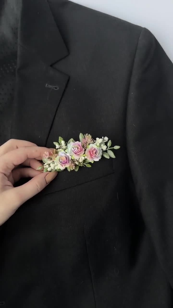 Fiore all'occhiello con orchidea bianca, spilla floreale per occhiello
