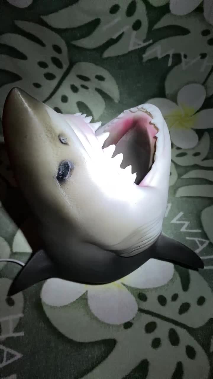 Great White Shark Head Sculpture, Hand Painted Realistic Shark