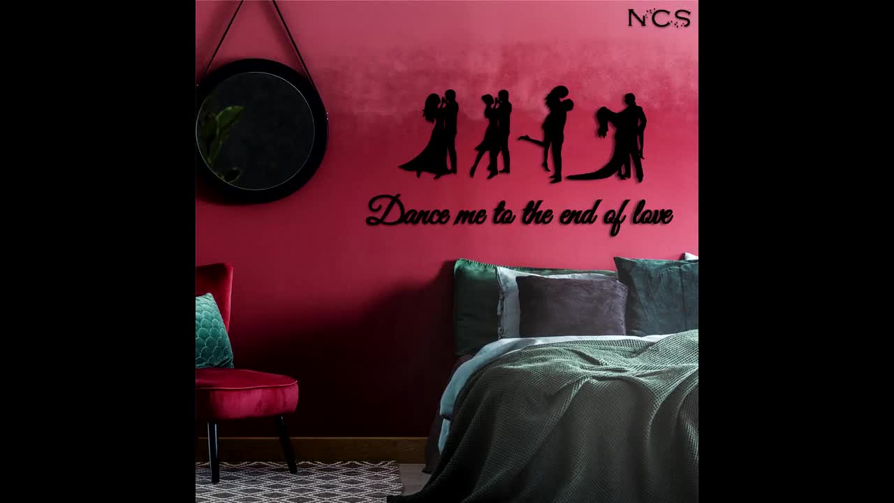 Dance me to the end of love wood wall art,lyrics wall decor,Song Lyrics,Mid Century Modern,above bed decor,dance recital gift,christmas gift video poster