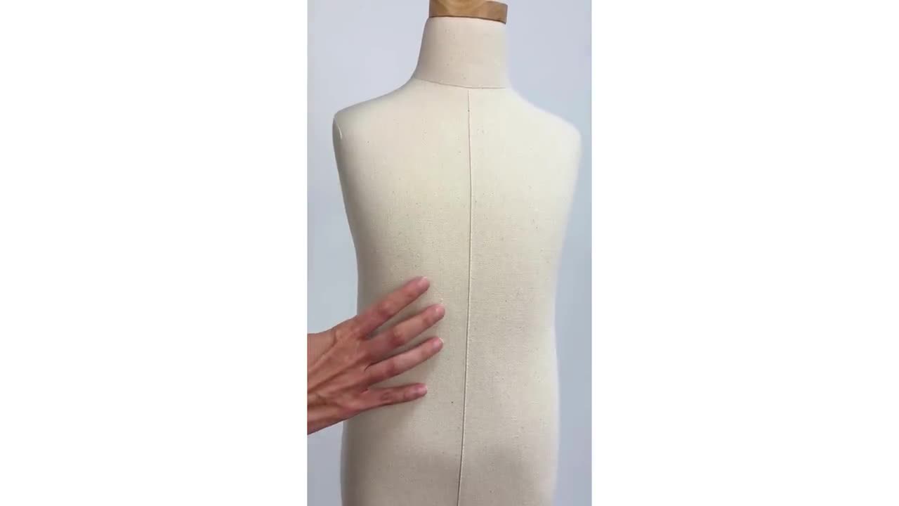 Child Display Dress Form in Natural Canvas on Traditional Child Display Dress Form in Natural Canvas on Traditional