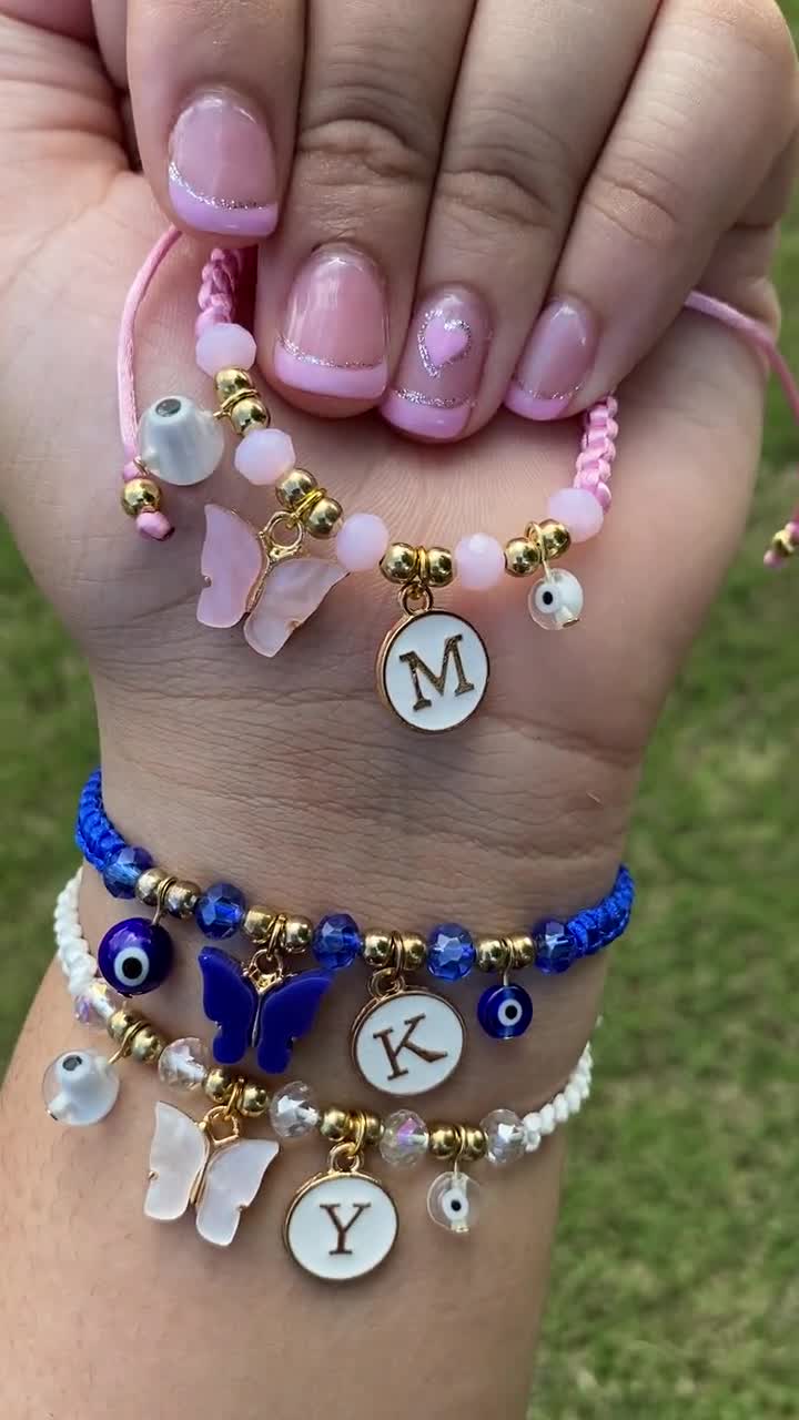Initial Bracelets for teen girls/boys, Initial E Letter Bracelets Charm  Bracelets Handmade Bracelets for Valentines Day Mother's Day Birthday