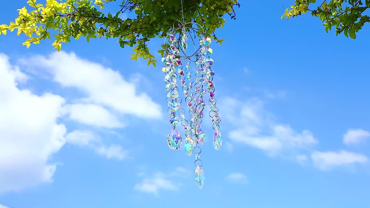 Chandelier Wind Chimes Crystal Suncatcher Window Hanging Sun