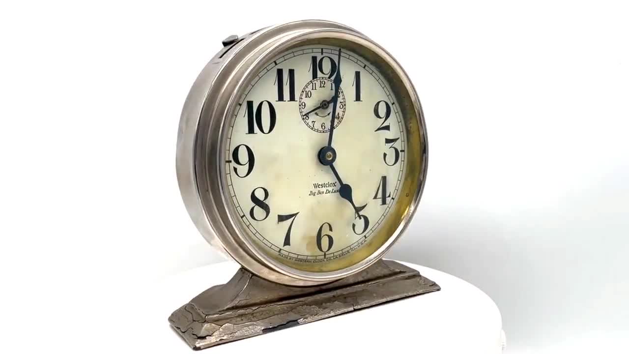 Vintage Westclox Big Ben De Luxe Alarm Clock Spring Wound