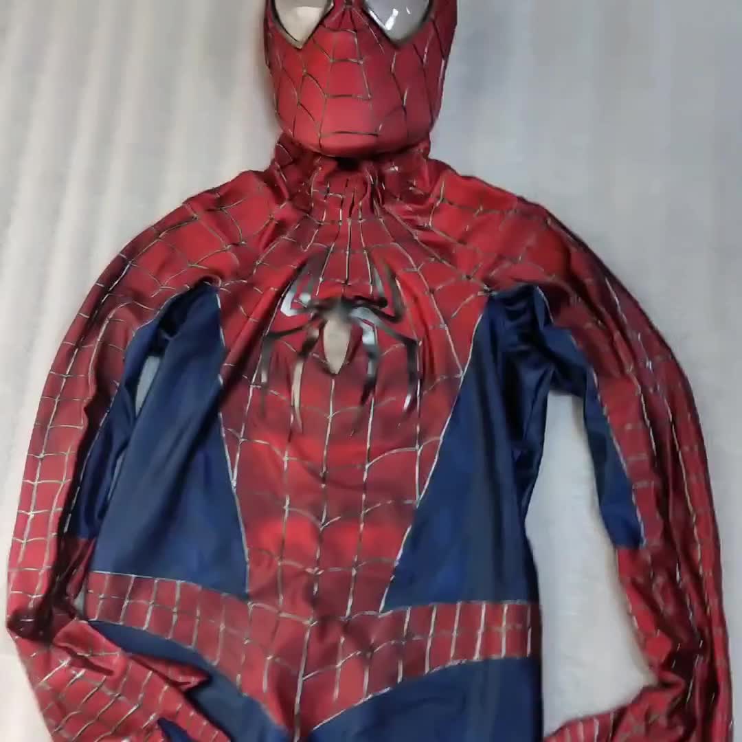 Spiderman Costume Suit Cosplay Sam Raimi Spider-man Upgraded Suit With  Faceshell & 3D Rubber Webbing Spider-man Wearable Movie Prop Replica 