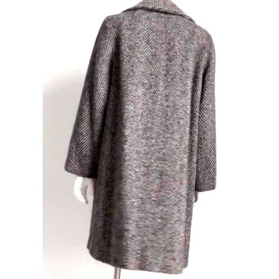 Dolce & Gabbana Wool Coat Classic Herringbone Double