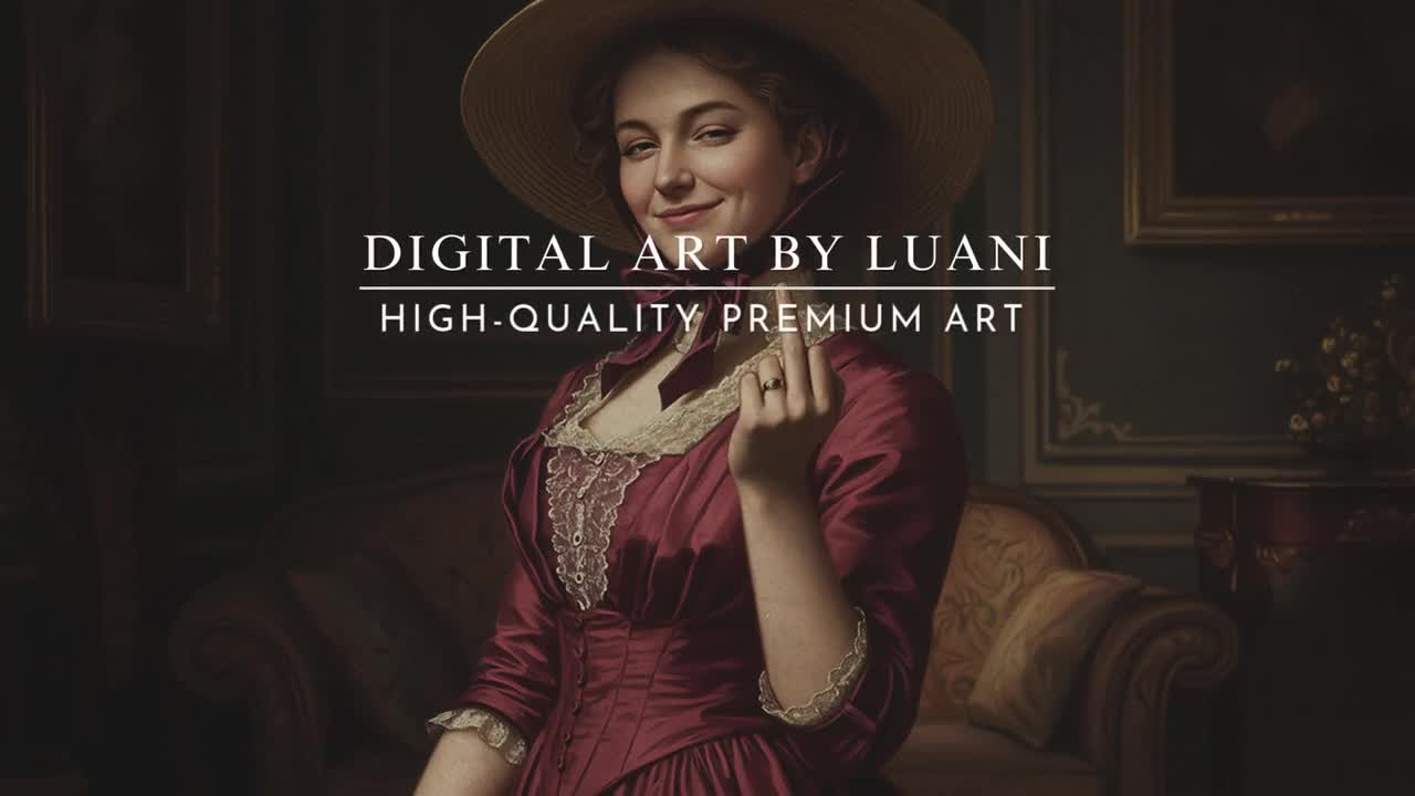 Humorous Victorian Woman Portrait: Edgy Middle Finger Art (digital