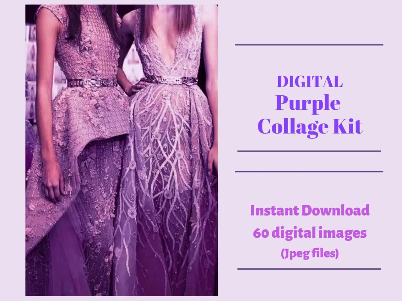 Purple Wall Collage Kit, Baddie Aesthetic, Purple Room Decor