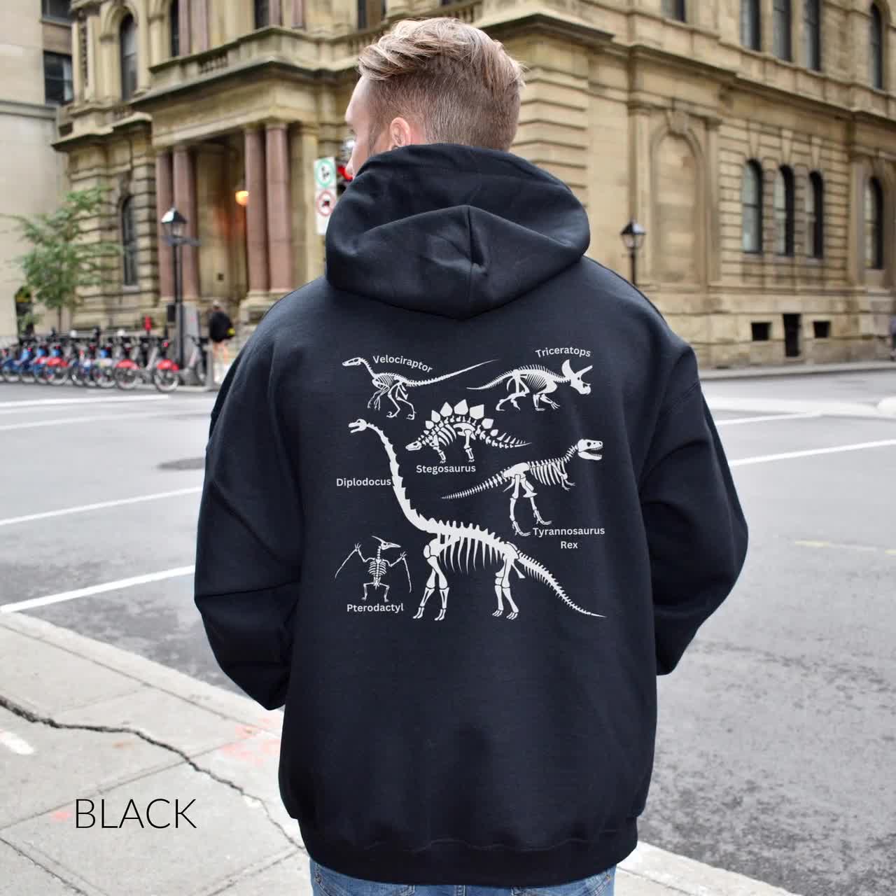 Black dinosaur hoodie hot sale