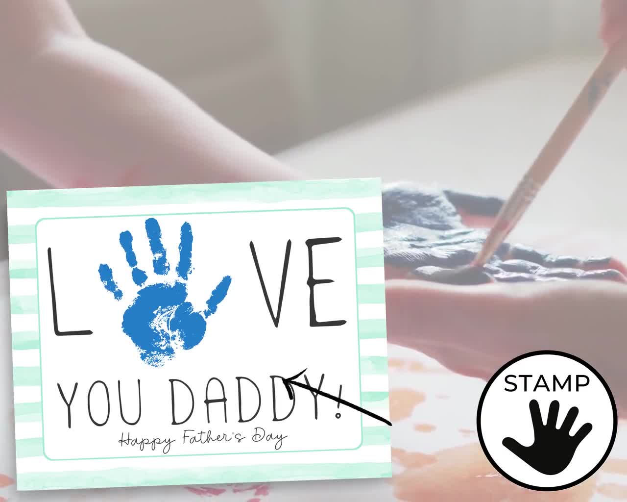 Fathers Day Gift From Toddler Printable Handprint Card Love