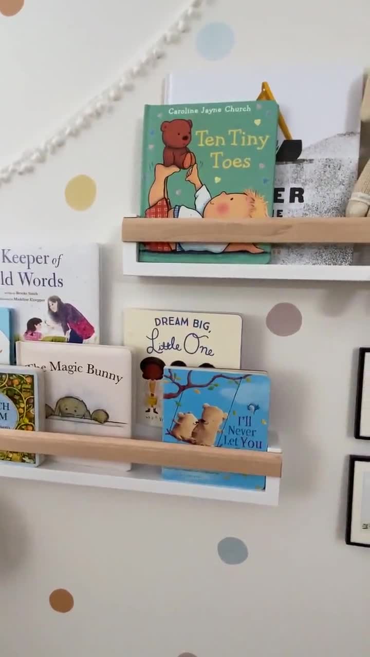 Nursery Bookshelf Kids Bookshelf Floating Shelves Wooden photo