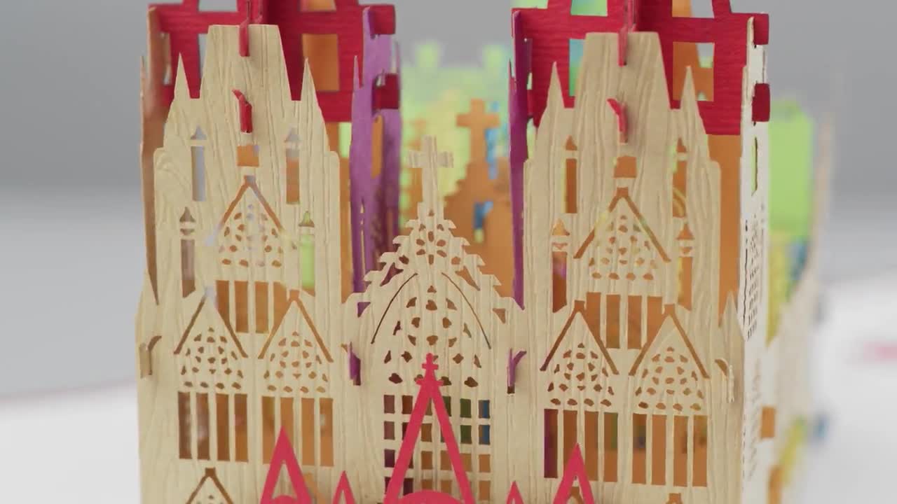 Biglietto Pop-up 3D Cattedrale Di Colonia (Dom) – Herzlichen Glückwunsch, Con Busta, 15x20 Cm, Souvenir E Regalo