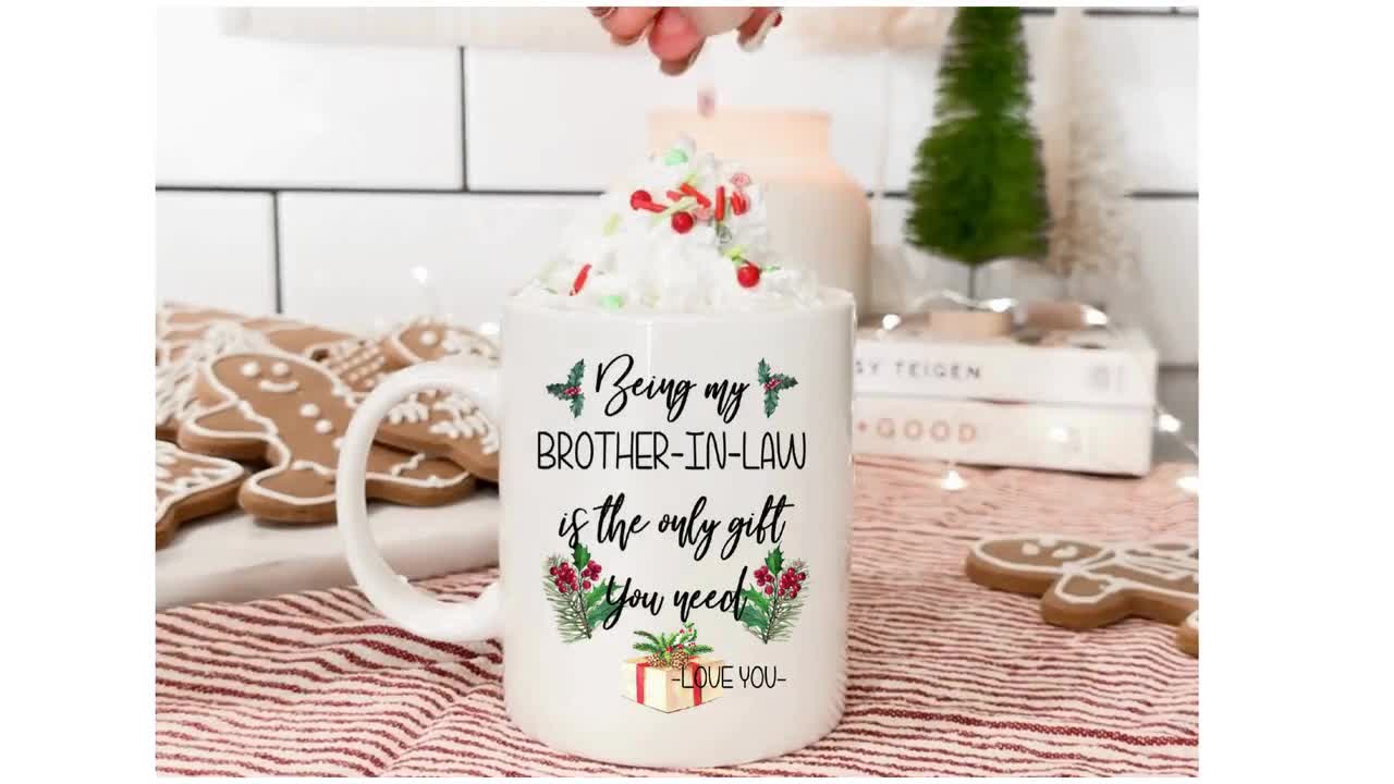 Regalo de cuñado para Navidad, 11 o 15 oz, taza de café de Navidad  divertida, regalo personalizado para cuñado