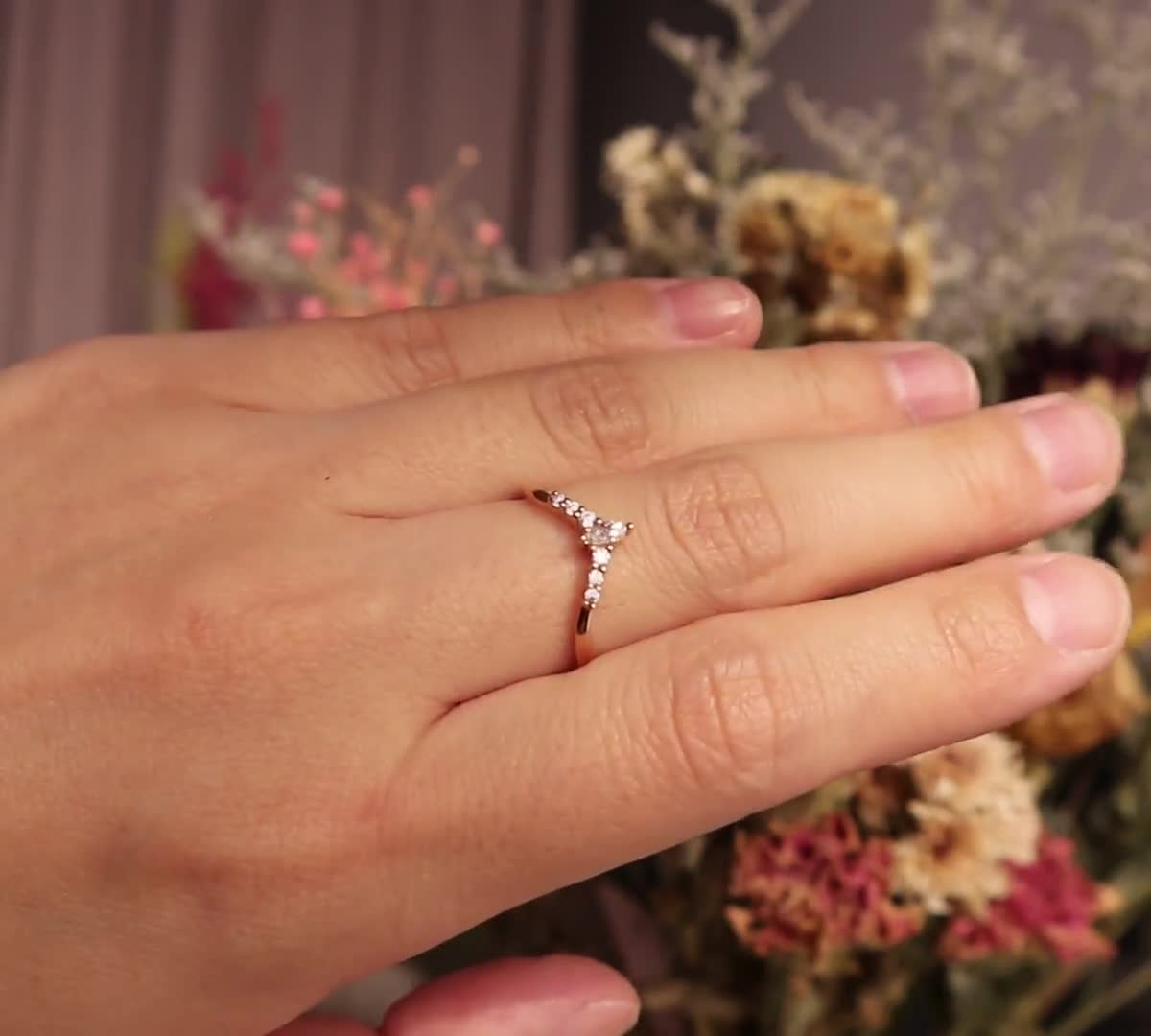 Anillo Blossom de triple oro y diamantes