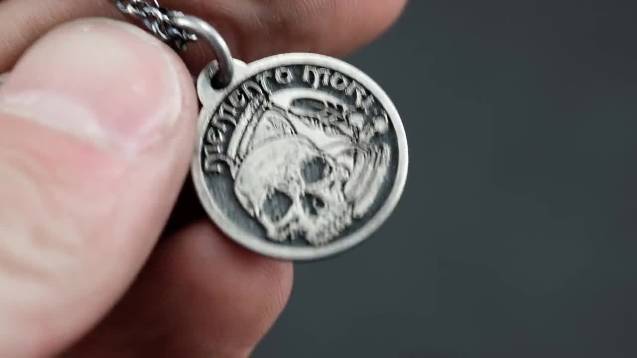 Memento Mori Collana Con Ciondolo Scheletro , Gioielli In
