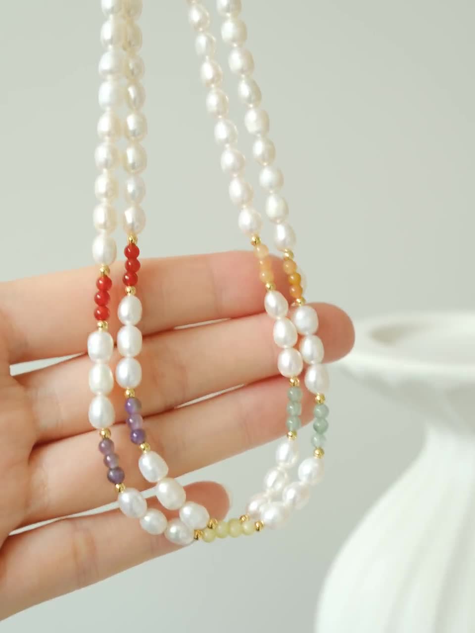 iF ME Collana di perline colorate con fibbia e fiori, girocollo con perline, regalo per le donne, gioielli con ciondoli carini, festa di tendenza – acquista a prezzi convenienti sul marketplace