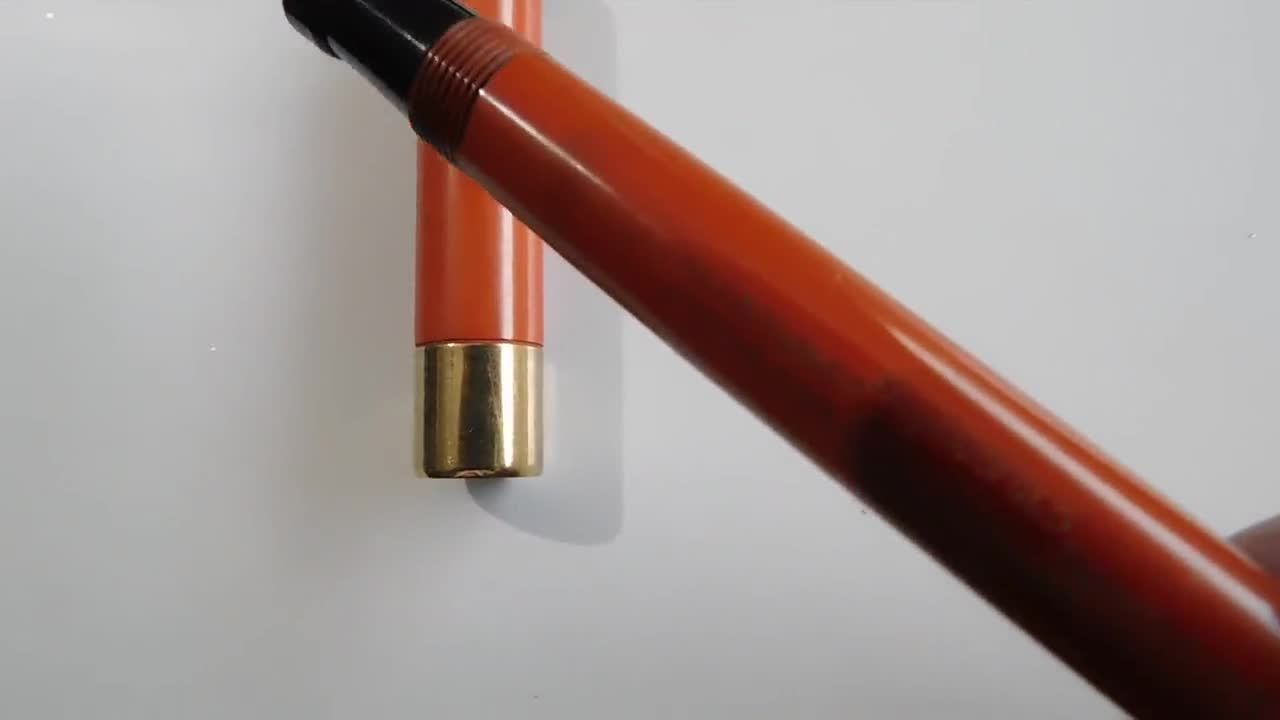 Geo s Parker Lady Duofold Lucky Curve fountain pen orange Bakelite 1927  /1930 Janesville, WIS U.S.A Pat 4-25-11