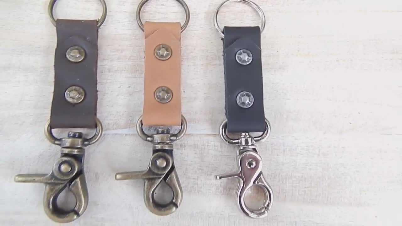 Etsy Fob, Riveted Style Key Hardware Leather Keychain, Leather Vintage Colour Choice - Rivets, Key of Chain, Leather