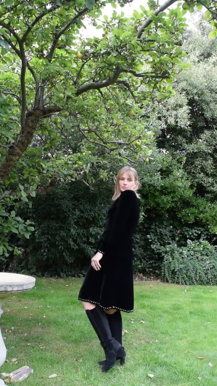 70s Givenchy Velvet and Diamante Dress. 38