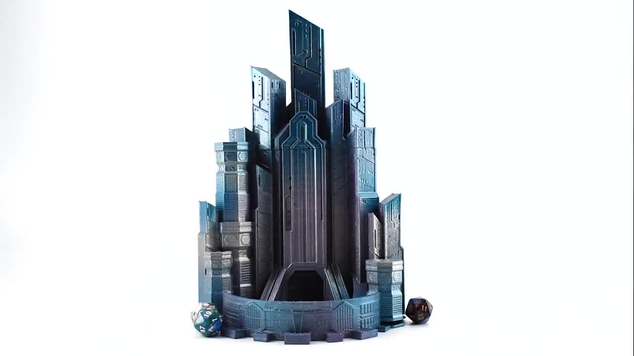 Cyberpunk City Dice Tower - 3D Printed - Over 30 Colors, Hand Painted  Option - Perfect for D&D, Pathfinder, Mordheim, Frostgrave, RPG Gift