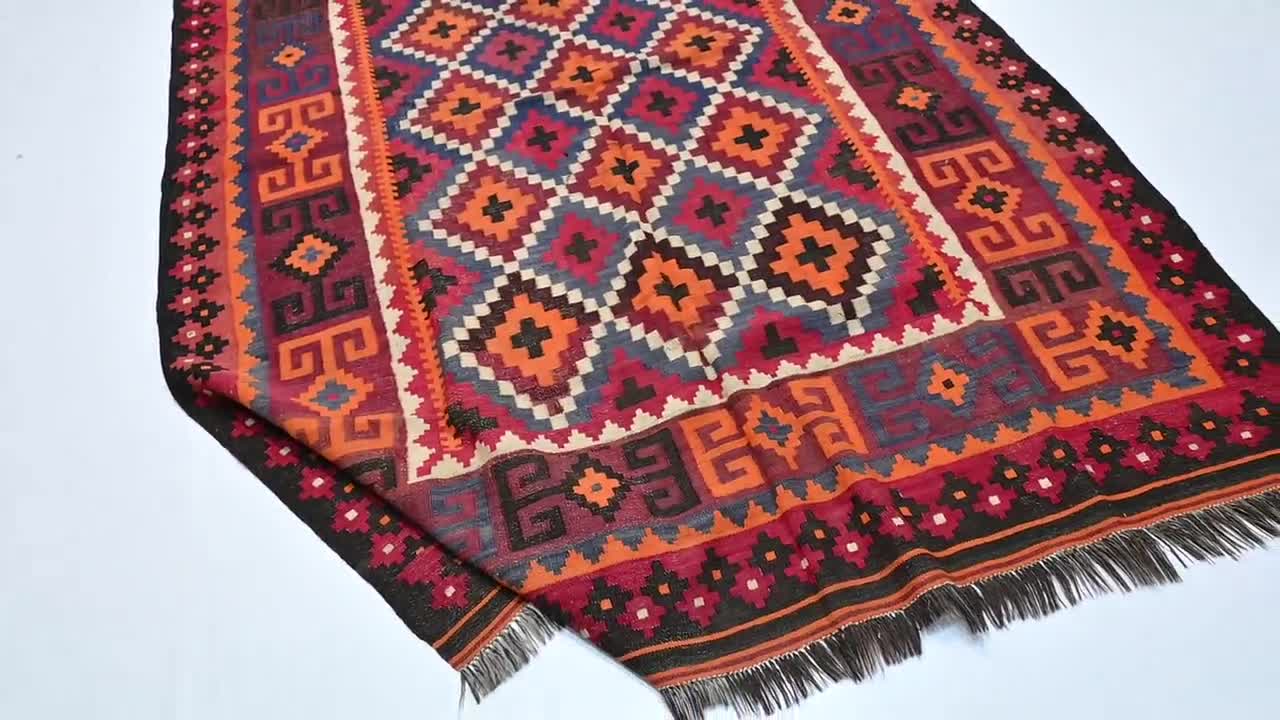 6x8 Antique Kilim Rug/ Handmade Wool Flatweave Rug/ Oriental Rug