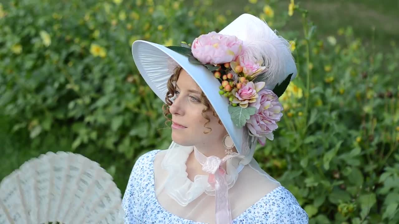 rn　Bonet et Bonet Geraldine Vintage White Regency Bonnet - Etsy Canada