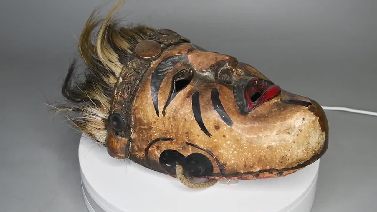 ヒマラヤマスク 文化的マスク 木製シャーマンマスク ヴィンテージ