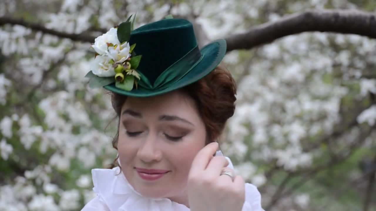 Chapeau De Poupée Mignonnette Française XIXème - Velours Et Soie - Occasion
