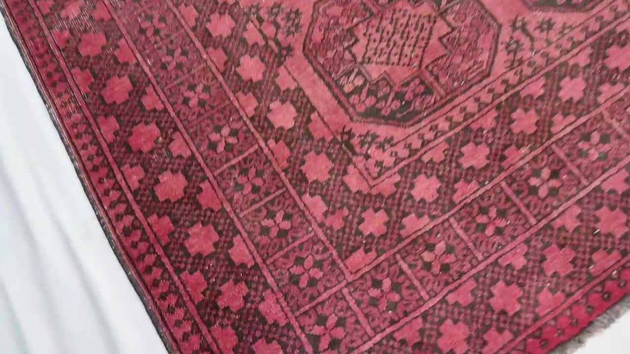 テラコッタ ラグ 7x10 アフガン ラグ - ハンドメイド ラグ - 1920 年代