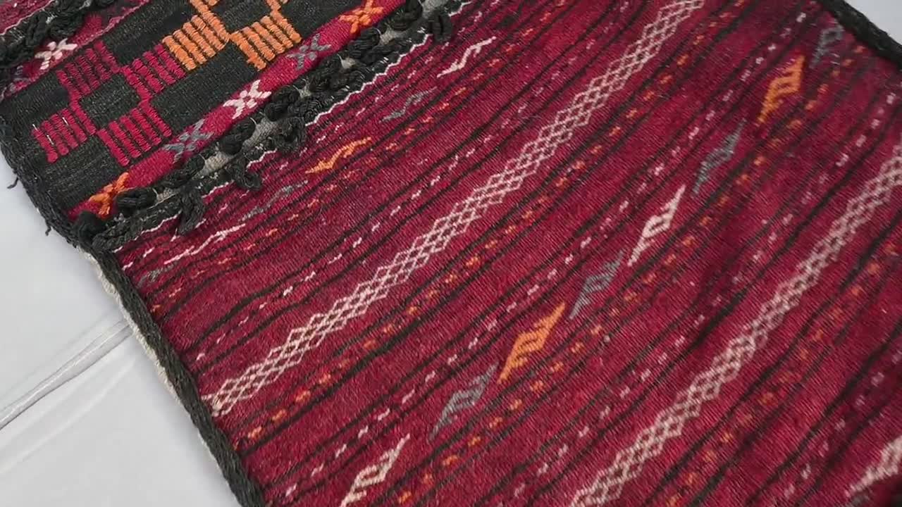 アフガニスタン手作りラグ 2x5 トルクメン ナマック ダン コルジン