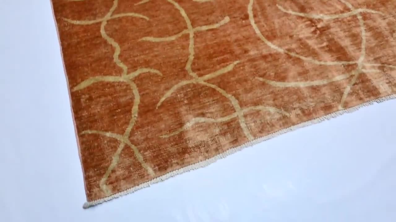 8x10 オレンジ ギャベラグ/7'7x9'5インチ アフガニスタン製