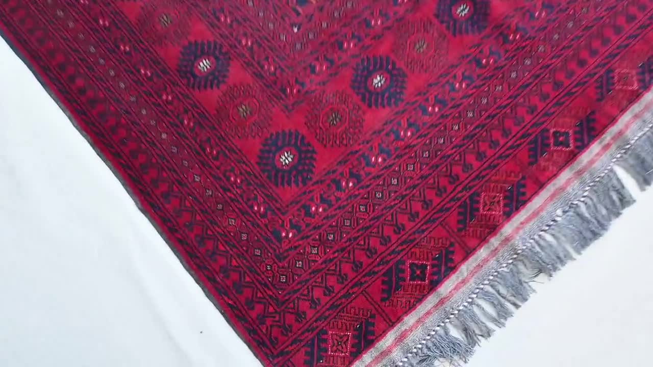 7x10 ヴィンテージ 1950 年代 ラグ - ラージ ハンドメイド ラグ