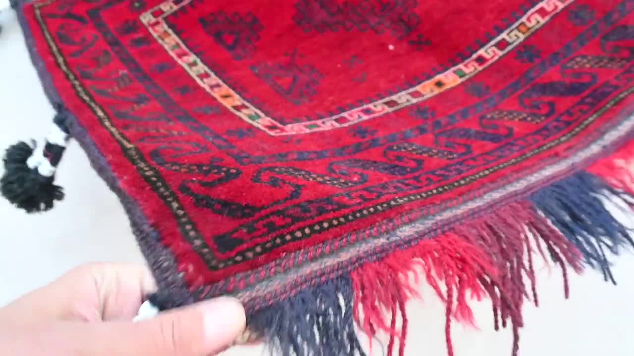 2'5x4'8 Ft Handmade Afghan Antique Tribal Salt Bag Rug, Hand 2'5x4'8 Ft Handmade Afghan Antique Tribal Salt Bag Rug, Hand