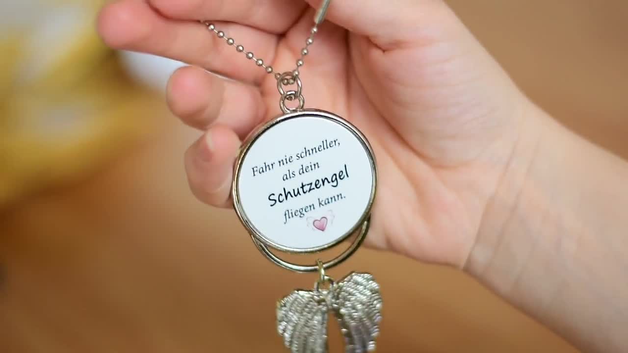 2 Stück Auto Rosenkranz Anhänger - Schutzengel Für Rückspiegel Silber