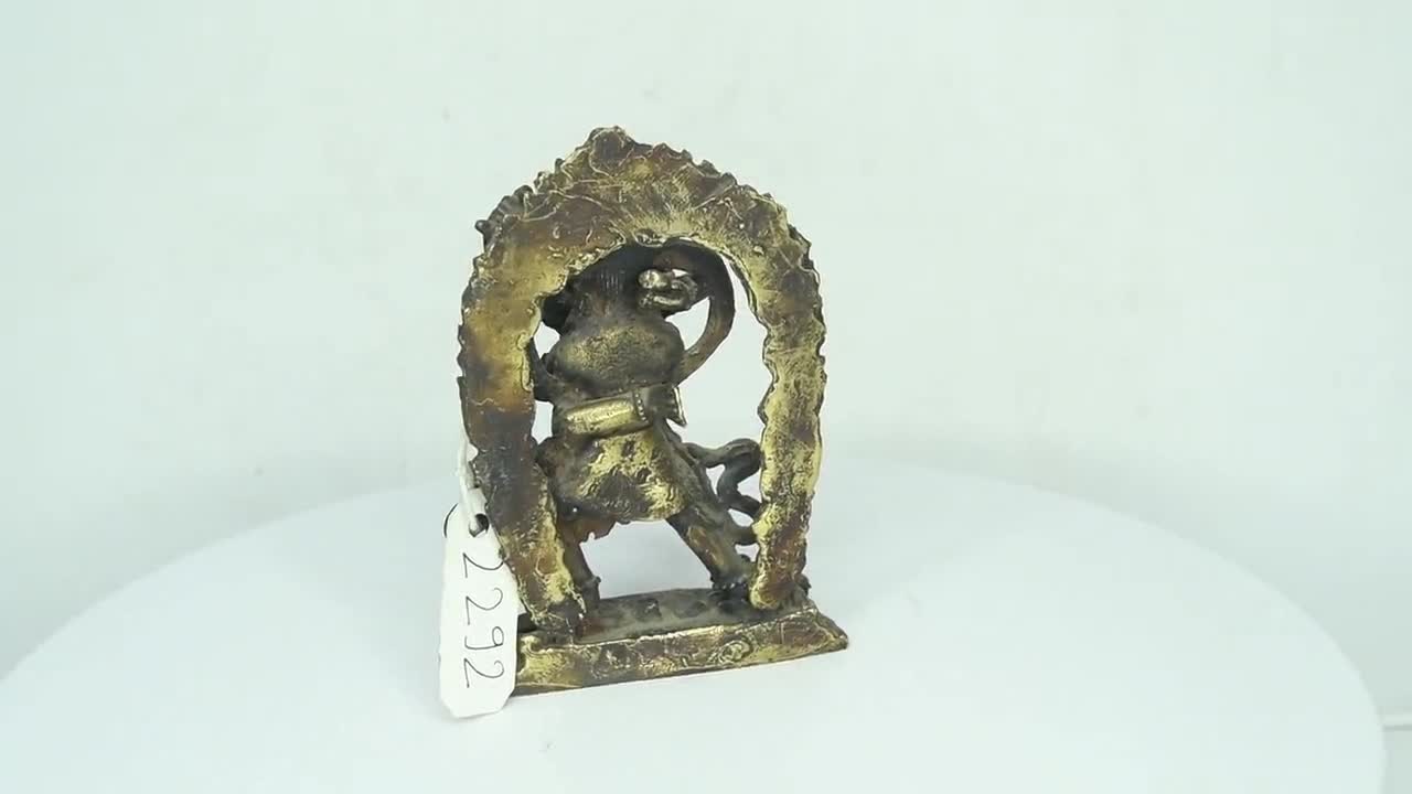 ネパールのヴィンテージハンドメイド真鍮ジョイネット像、ネパール