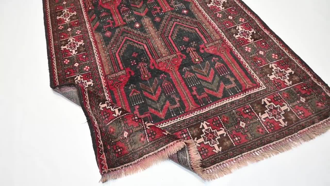 1930年代アンティーク 4'3x9'5フィート ランナーラグ/トルクメン