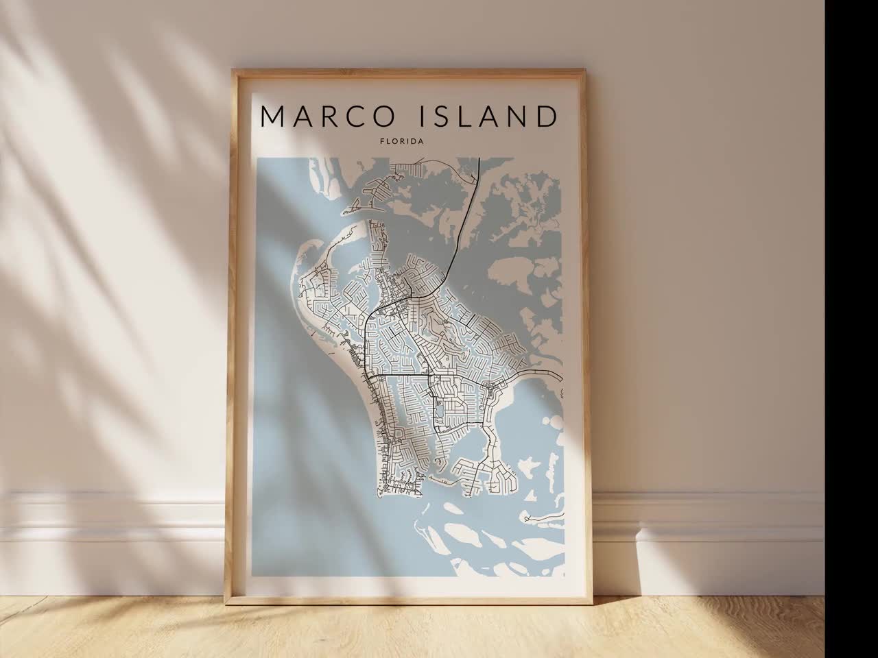 Marco Island Map Print, Florida Map Print, Marco Island Florida Poster,  Marco Island Decor, Coastal Decor, City Map Print, Florida Map