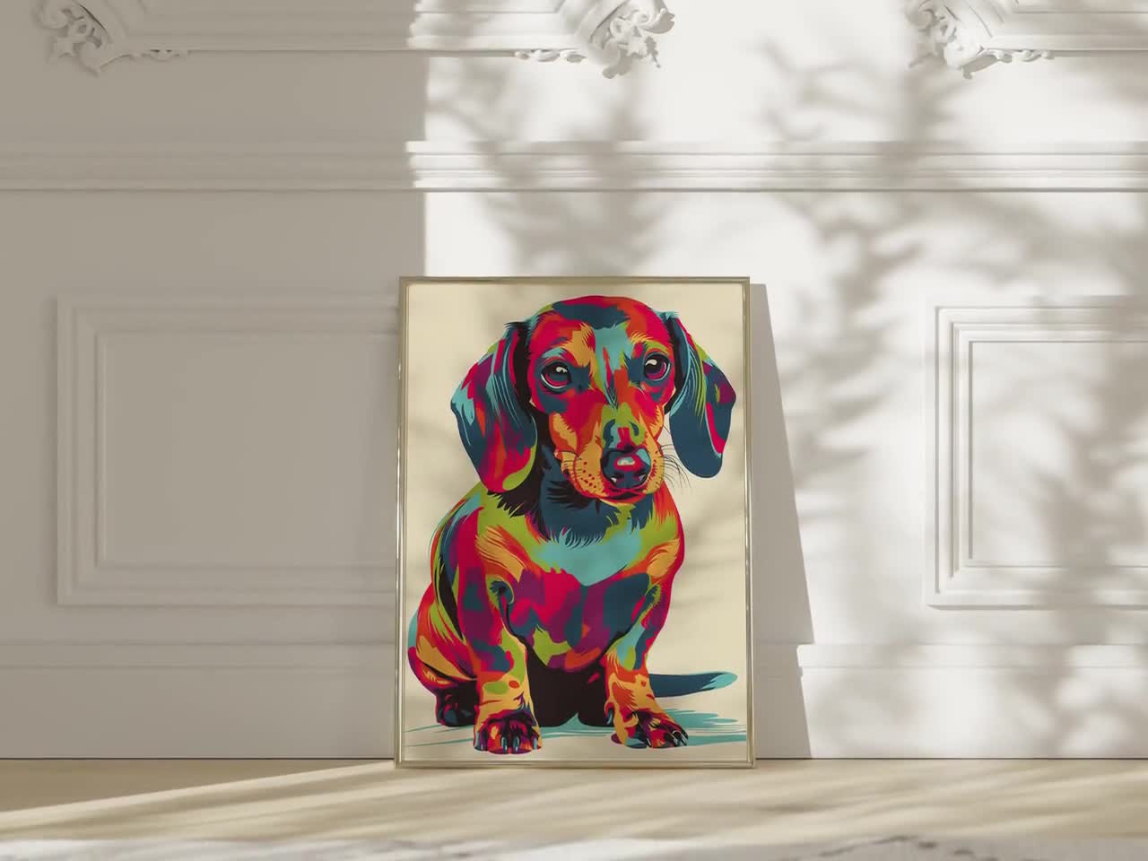 Rainbow Dachshund Art Print: Vivid Weiner Dog Poster - Etsy