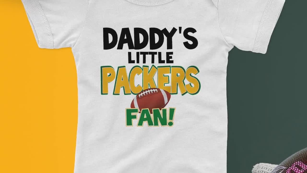 NanyCrafts Daddy's Little Packers Fan Baby Bodysuit, Baby Packers Fan