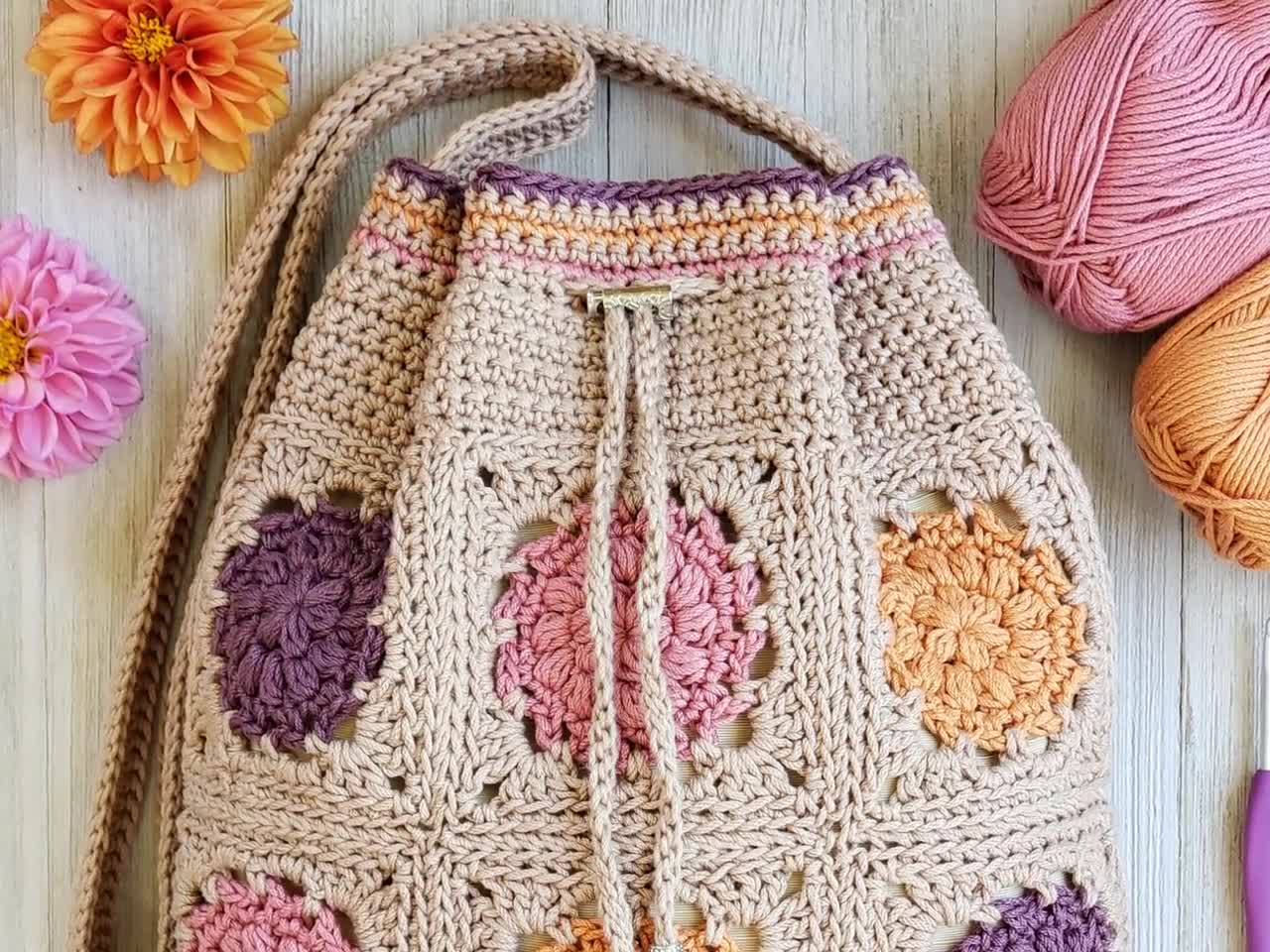 Ravelry: Lemon Drawstring Bag pattern by Delilah Crochet