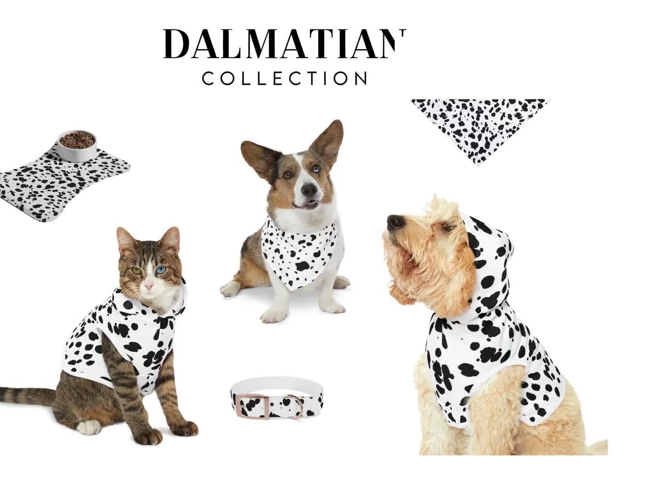 Dalmatian Print Hoodie, Dalmatian Halloween Costume for Adults