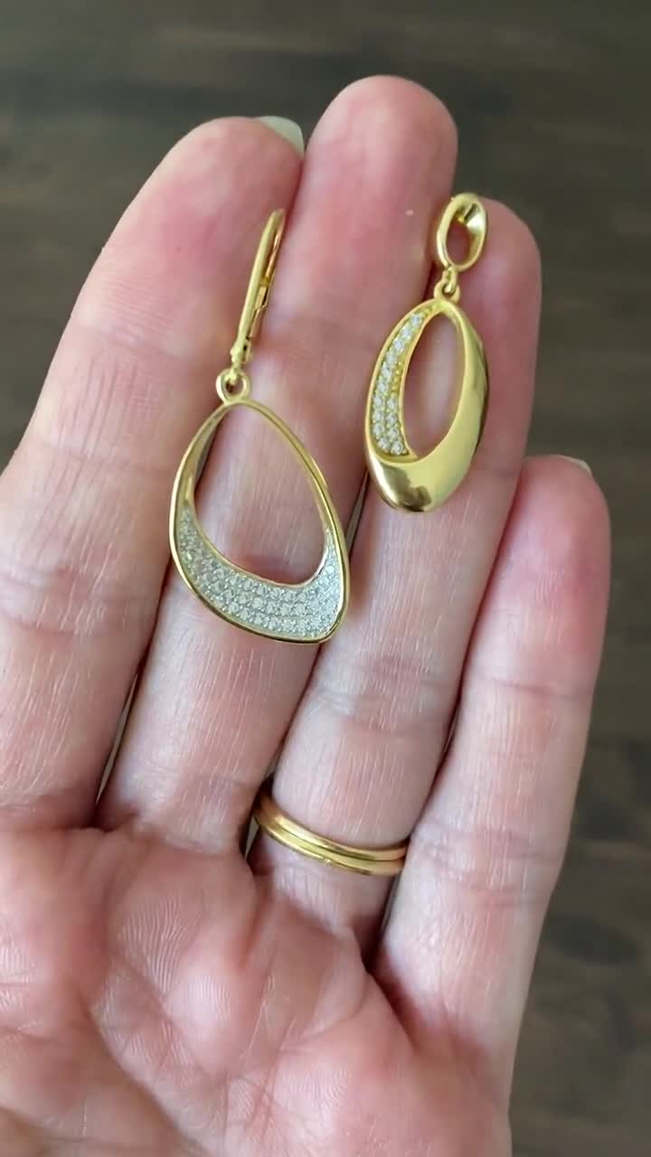 クリアランスセール 非対称オープンオーバルゴールドイヤリング - Etsy