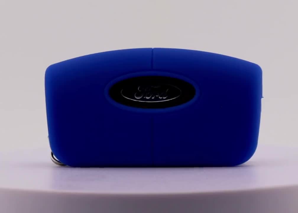 Funda De Llave De Goma Silicona Azul Para Ford Fiesta, Focus, Mondeo, Galaxy Y Transit