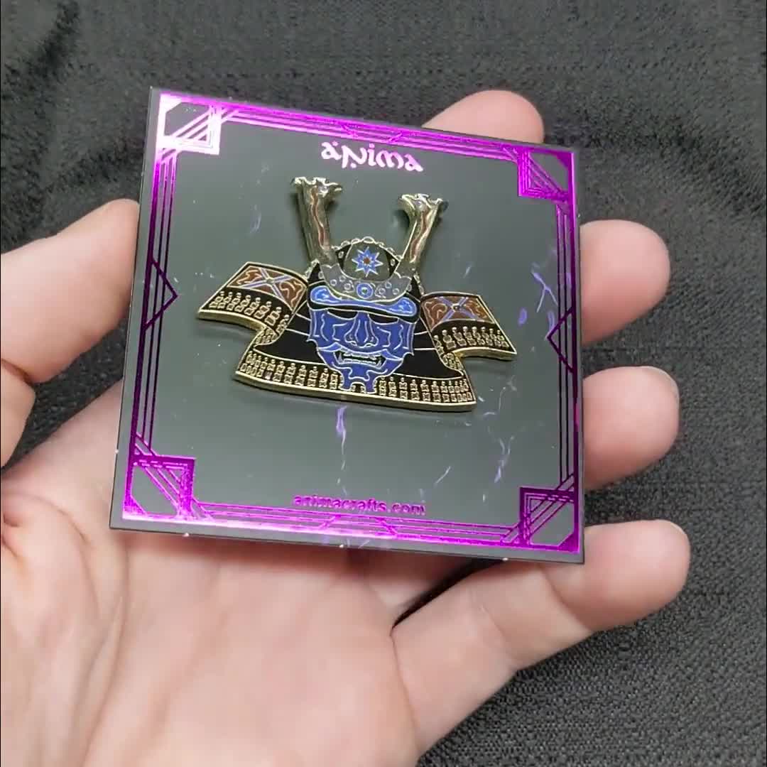 Dark Water Kabuto Enamel Pin - Japanese Samurai Warrior Helmet Lapel Pin,  Oni Demon Mask Collectible, Unique Brooch, Badge, image size:1080x1080